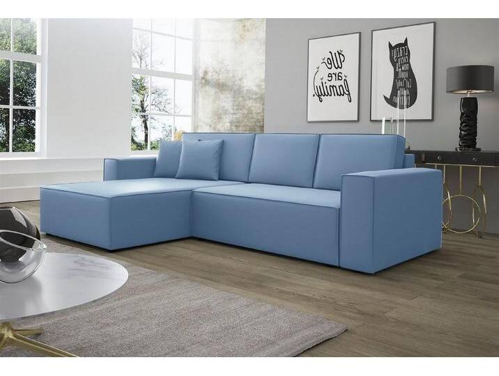 Fun Möbel Ecksofa Ecksofa Schlafsofa Sofa CONOR Stoff oder Kunstleder, inkl. Schlaffunktion und Bettkasten, Ottomane Links oder Rechts, blau Fun Möbel Ecksofa Ecksofa Schlafsofa Sofa CONOR Stoff oder Kunstleder, inkl. Schlaffunktion und Bettkasten, Ottomane Links oder Rechts, blau von OTTO