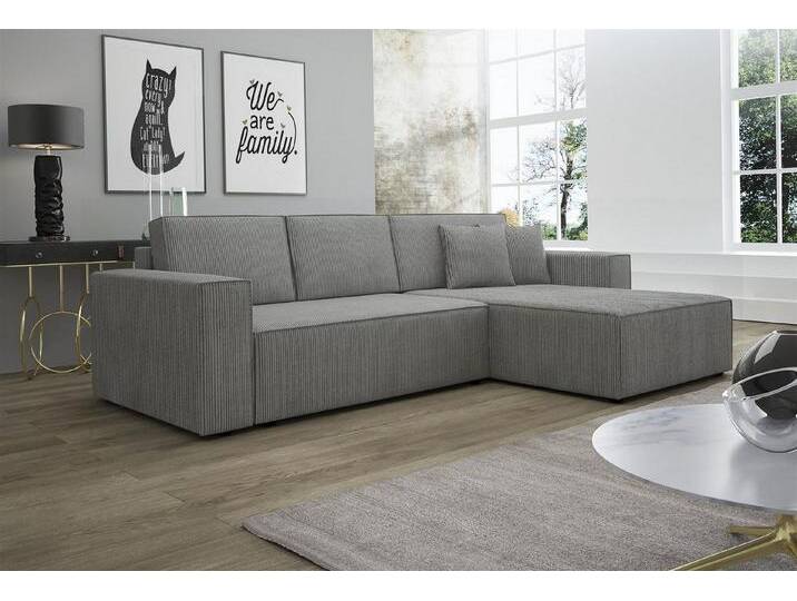 Fun Möbel Ecksofa Ecksofa Schlafsofa Sofa CONOR Stoff oder Kunstleder, inkl. Schlaffunktion und Bettkasten, Ottomane Links oder Rechts, grau Fun Möbel Ecksofa Ecksofa Schlafsofa Sofa CONOR Stoff oder Kunstleder, inkl. Schlaffunktion und Bettkasten, Ottomane Links oder Rechts, grau von OTTO