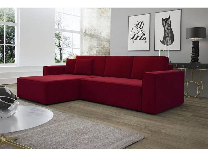 Fun Möbel Ecksofa Ecksofa Schlafsofa Sofa CONOR Stoff oder Kunstleder, inkl. Schlaffunktion und Bettkasten, Ottomane Links oder Rechts, rot Fun Möbel Ecksofa Ecksofa Schlafsofa Sofa CONOR Stoff oder Kunstleder, inkl. Schlaffunktion und Bettkasten, Ottomane Links oder Rechts, rot von OTTO