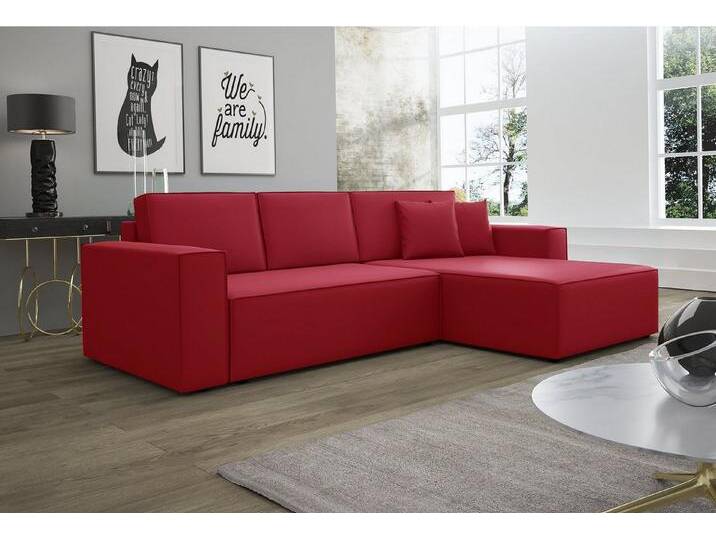 Fun Möbel Ecksofa Ecksofa Schlafsofa Sofa CONOR Stoff oder Kunstleder, inkl. Schlaffunktion und Bettkasten, Ottomane Links oder Rechts, rot Fun Möbel Ecksofa Ecksofa Schlafsofa Sofa CONOR Stoff oder Kunstleder, inkl. Schlaffunktion und Bettkasten, Ottomane Links oder Rechts, rot von OTTO