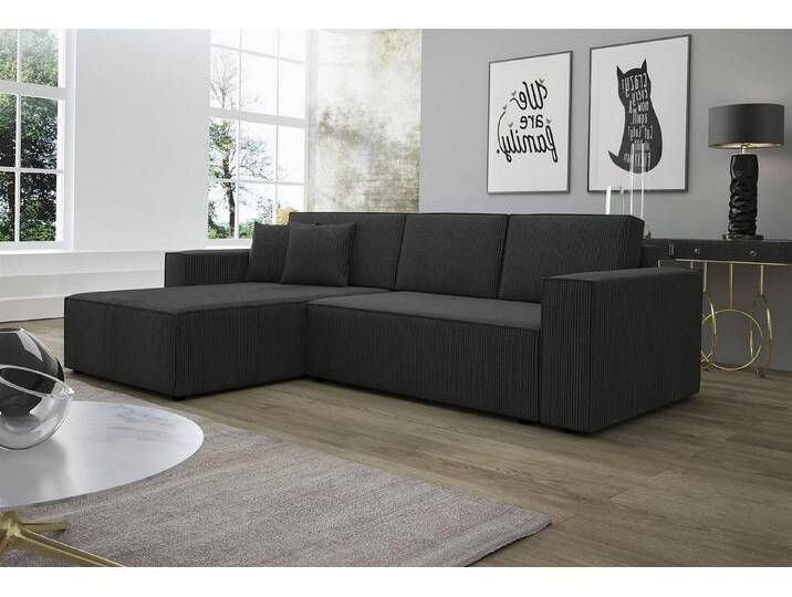 Fun Möbel Ecksofa Ecksofa Schlafsofa Sofa CONOR Stoff oder Kunstleder, inkl. Schlaffunktion und Bettkasten, Ottomane Links oder Rechts, schwarz Fun Möbel Ecksofa Ecksofa Schlafsofa Sofa CONOR Stoff oder Kunstleder, inkl. Schlaffunktion und Bettkasten, Ottomane Links oder Rechts, schwarz von OTTO
