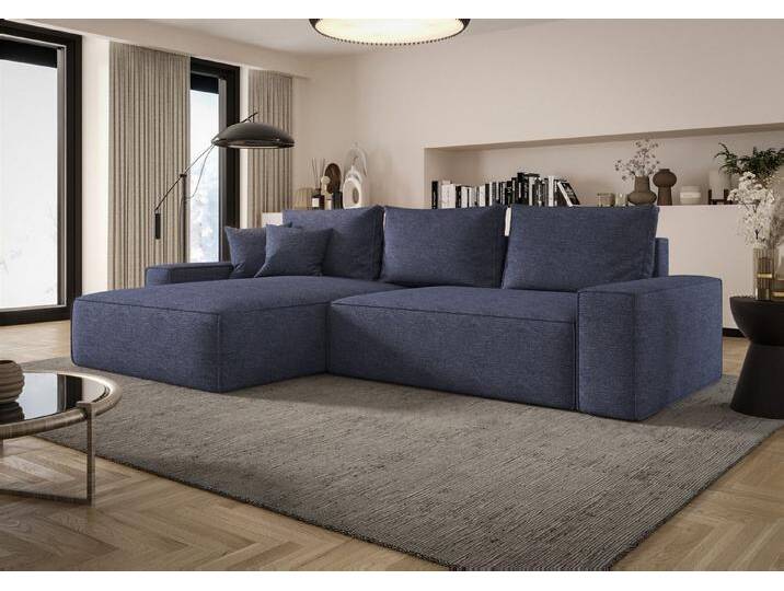 Fun Möbel Ecksofa Schlafsofa FUN AMIDA mit Ottomane in Stoff Aragon, mit Bettkasten, Rundumbezug, blau, Blau Fun Möbel Ecksofa Schlafsofa FUN AMIDA mit Ottomane in Stoff Aragon, mit Bettkasten, Rundumbezug, blau, Blau von OTTO