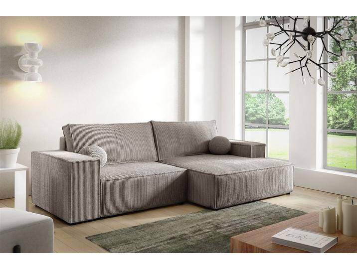 Fun Möbel Ecksofa Schlafsofa Sofa CORUNIA XS in Stoff Poso, Ottomane Links oder Rechts, Bettkasten, Rundumbezug, braun, Hellbraun Fun Möbel Ecksofa Schlafsofa Sofa CORUNIA XS in Stoff Poso, Ottomane Links oder Rechts, Bettkasten, Rundumbezug, braun, Hellbraun von OTTO