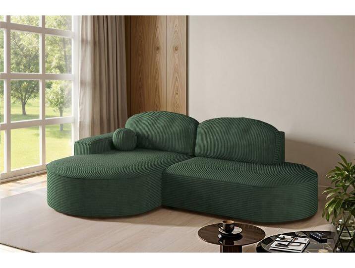 Fun Möbel Ecksofa Schlafsofa Sofa GIRONA mit Ottomane in Stoff Poso, Rundumbezug, grün, Grün von OTTO