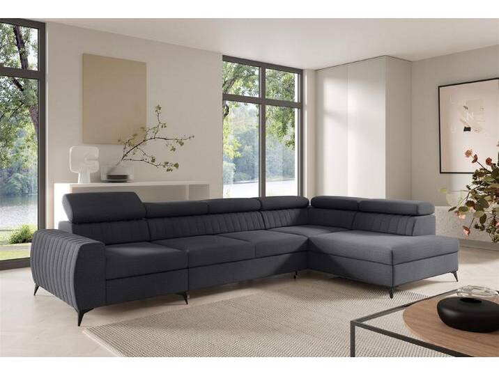 Fun Möbel Ecksofa Schlafsofa Sofa TORONTO XL Stoff Element, inkl. 2 x Bettkasten, schwarz, Graphit von OTTO