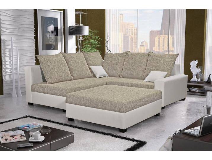 Fun Möbel Ecksofa Sofa NINA Ottomane Rechts oder Links, inkl. 6 x Rückenkissen und 2x Zierkissen, inkl Hocker, beige Fun Möbel Ecksofa Sofa NINA Ottomane Rechts oder Links, inkl. 6 x Rückenkissen und 2x Zierkissen, inkl Hocker, beige von OTTO