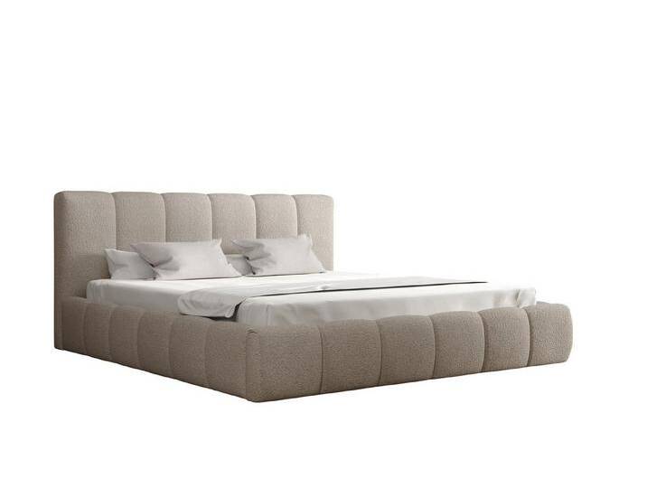 Fun Möbel Polsterbett Doppelbett GIULIA in Stoff (inkl. Holzlattenrost, in 2 Stoffen), inkl. Bettkasten, wählbar mit oder ohne Matratze, braun von OTTO