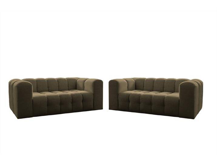 Fun Möbel Polstergarnitur Designersofa SOLVIE 2 x 2-Sitzer, (Stoff Moly oder Tiffani, 2-tlg), Sofas-Rücken echt bezogen, grün, Moosgrün von OTTO