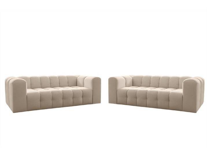 Fun Möbel Polstergarnitur Designersofa SOLVIE 2 x 4-Sitzer, (Stoff Moly oder Tiffani, 2-tlg), Sofas-Rücken echt bezogen, beige, Beige von OTTO