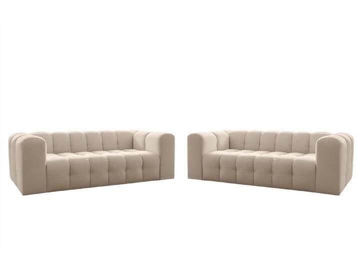 Fun Möbel Polstergarnitur Designersofa SOLVIE 2 x 4-Sitzer, (Stoff Moly oder Tiffani, 2-tlg), Sofas-Rücken echt bezogen, beige, Beige von OTTO