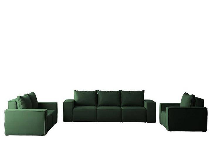 Fun Möbel Polstergarnitur Sofa-Set Designersofa ESTELLE 3-2-1 Sofagarnitur in Stoff, (Rücken echt bezogen), grün von OTTO