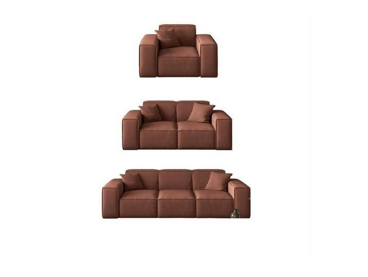 Fun Möbel Polstergarnitur Sofaset Designersofa CELES 3-2-1 in Stoff inkl. 5 Zierkissen, (Sofaset Designersofa CELES 3-2-1 in Stoff), braun von OTTO