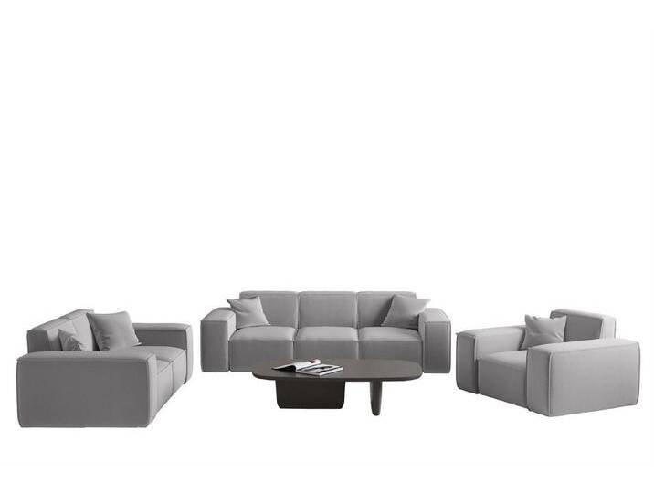 Fun Möbel Polstergarnitur Sofaset Designersofa CELES Premium 3-2-1 in Stoff, (inkl. 5 Zierkissen, Sofaset Designersofa CELES PREMIUM 3-2-1 in Stoff), grau von OTTO