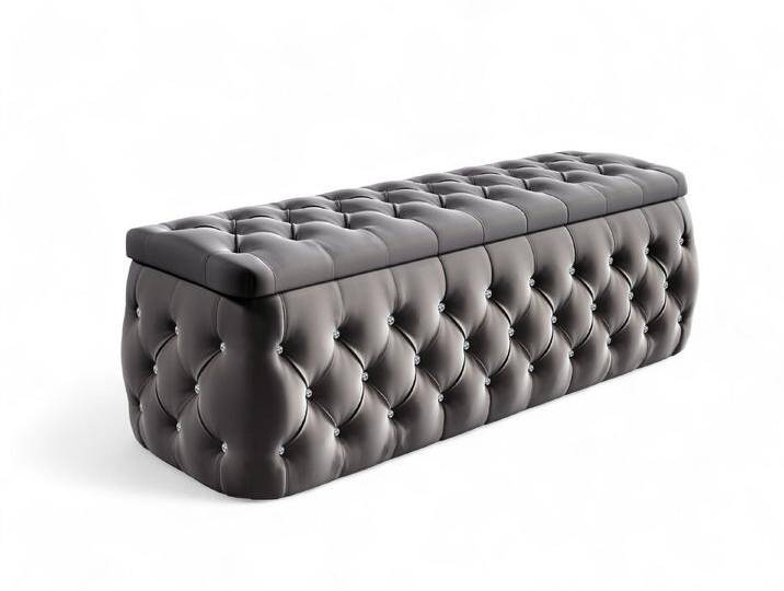 Fun Möbel Polsterhocker Betthocker SEVRA in Stoff Elisa Velvet (Stauraum mit Klappfunktion), mit Strasssteinen besetzt, schwarz von OTTO