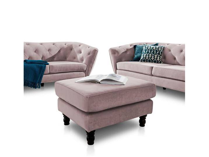 Fun Möbel Polsterhocker Polsterhocker Sitzhocker CHARLOTTE in Stoff Matt Velvet (Sofa Charlotte Hocker Stoff), rosa von OTTO