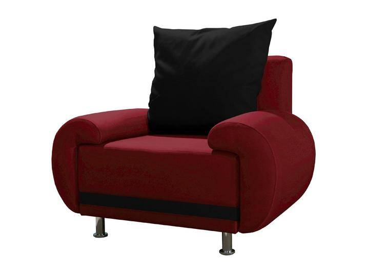 Fun Möbel Sessel Clubsessel MIKA (inkl. 1 Rückenkissen, auch als 3er Sofa oder 3-1-1-Set erhältlich), rot schwarz von OTTO