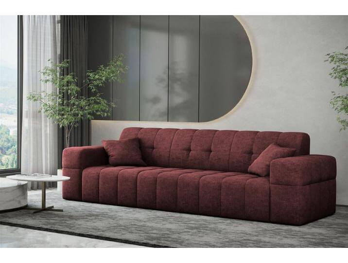 Fun Möbel Sofa Sofa Designer-Sofa NANCY 3-Sitzer in Stoff Harmony, Rundumbezug, rot, Sofa NANCY 3-Sitzer in Stoff Harmony Bordeauxrot, Bordeauxrot von OTTO