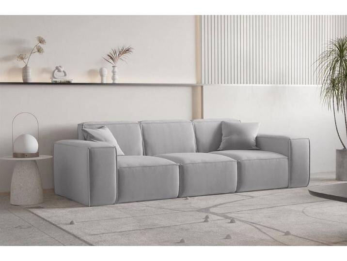 Fun Möbel Sofa Sofa Designersofa CELES PREMIUM 3-Sitzer in Stoff, Inkl. 2 Zierkissen, grau Fun Möbel Sofa Sofa Designersofa CELES PREMIUM 3-Sitzer in Stoff, Inkl. 2 Zierkissen, grau von OTTO