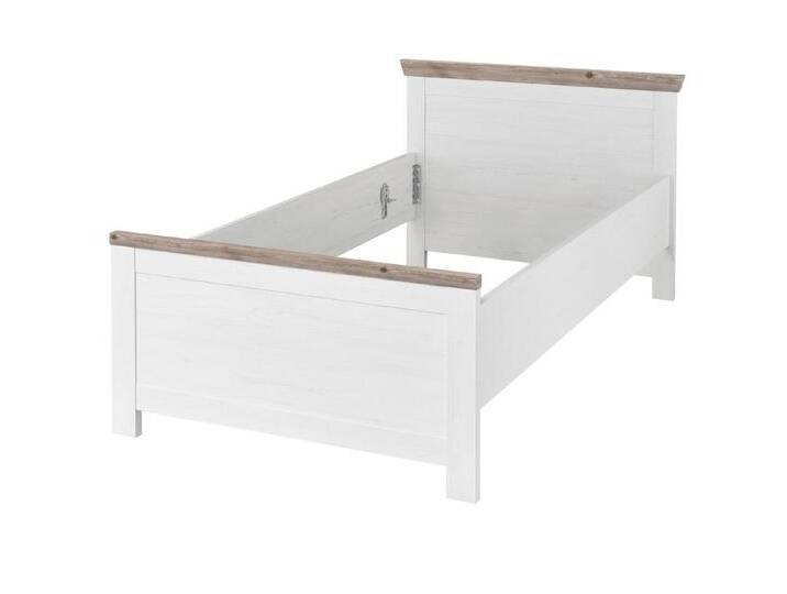 Furn.Design Bett Rovola (Einzelbett in Pinie weiß Landhaus, Liegefläche 100 x 200 cm), mit verstellbarer Einlasstiefe, Mit Bettschublade von OTTO