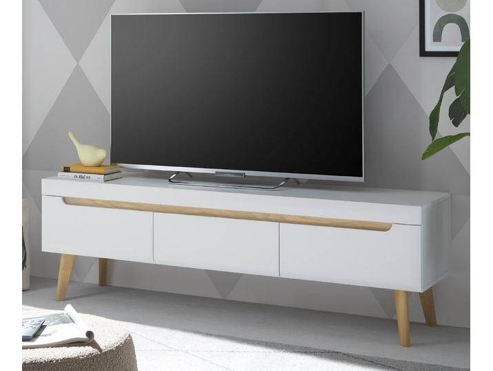 Furn.Design Lowboard Isgard (TV Unterschrank in weiß mit Scandi Eiche, 160 x 50 cm), 3 Schubladen mit Vollauszug, weiß von OTTO