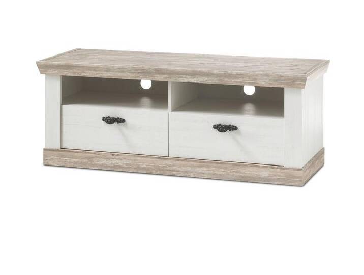 Furn.Design Lowboard Rovola (TV Unterschrank in Pinie weiß mit Oslo-Pinie, 134 x 51 cm), Landhausstil, weiß von OTTO