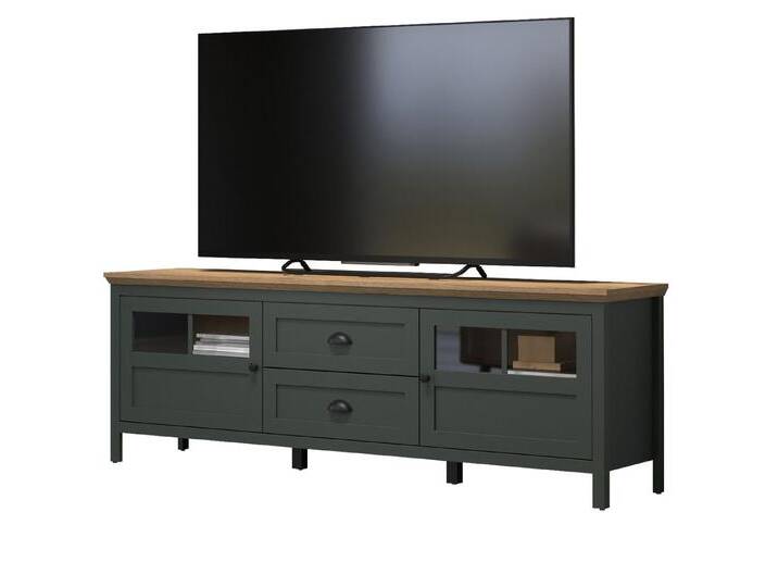 Furn.Design Lowboard Stanton (TV Unterschrank in Landhaus grün mit Eiche, Breite 186 cm), mit LED Beleuchtung, grün von OTTO