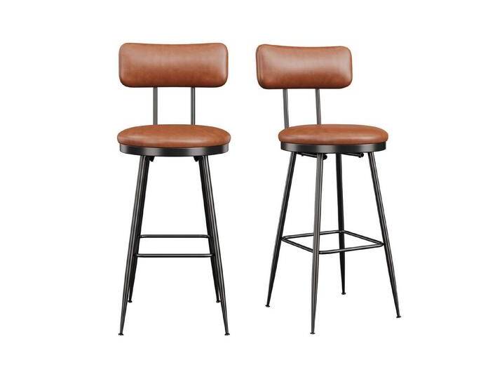 Furnishings Home Esszimmerstuhl 4-Fußstuhl Bistrostuhl Küchenstuhl aus Kunstleder (2 St), Polsterstuhl · PU · Metall · Modern · 2er Set/4er Set, braun von OTTO