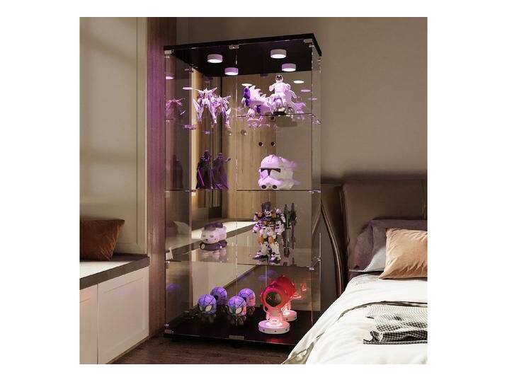 Furnishings Home Glasvitrine Vitrine Doppeltür Hoch Eckvitrine, Mit Sicherheitsschloss (Größe:80 x 163 x 36 cm, 1 tlg) Standvitrine, Mit LED-Beleuchtung, perfekt für Sammler, vielseitig von OTTO