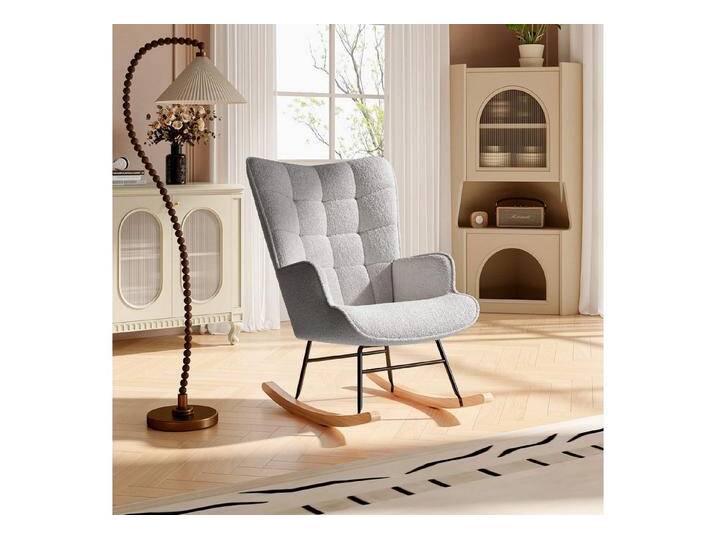 Furnishings Home Schaukelstuhl Polsterstuhl Sessel Stillsessel (Set), grau, hellgrau von OTTO
