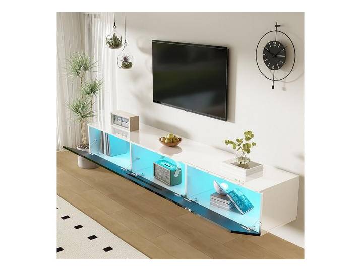 Furnishings Home TV-Schrank Lowboard Hochglanz mit 16-farbiger LED-Beleuchtung, Breite 180 cm (180 x 35 x 30 cm) Eleganter mit farbwechselndem LED-Licht für modernes Ambiente von OTTO