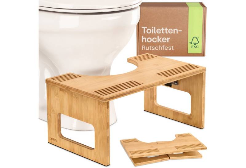 Fußhocker Klappbarer Toilettenhocker aus FSC® Bambus - Holz, Badezimmer von OTTO