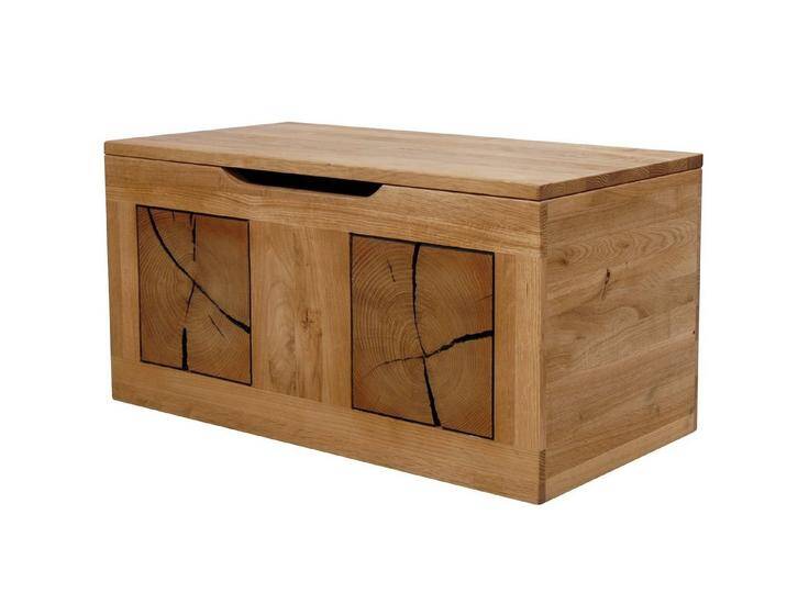 G+K Möbelvertriebs GmbH Truhenbank aus Wildeiche massiv geölt in braun. Abmessungen (BxHxT) 80x40x40 cm, braun von OTTO