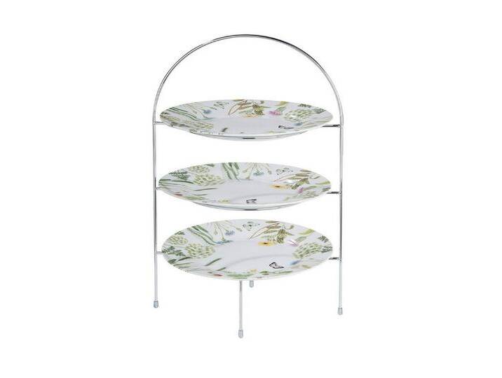GILDE Dekoetagere Porzellan 3er Etagere Wild Flowers 2er Set (BxHxL) 34 cm x 46 cm, Etagere mehrere Etagen Servierplatte, bunt von OTTO