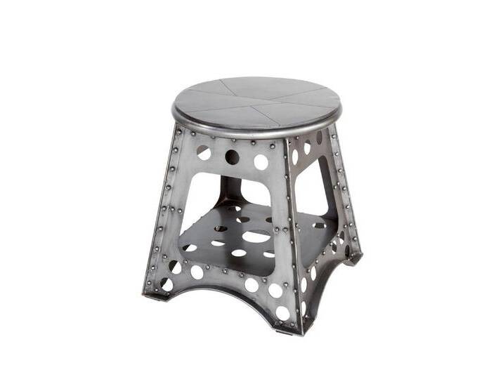 GILDE Sitzhocker Hocker Aviation silber - silber - H. 52cm x B. 47cm (1 Stück), silberfarben von OTTO