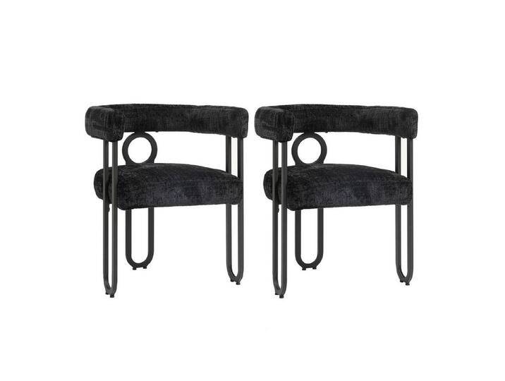 GLP Hocker Samt Esszimmerstuhl Set bequeme Küchenstühle moderne Stühle (2 St., 2er Set), mit runder Rückenlehne Design, schwarz, Schwarz von OTTO