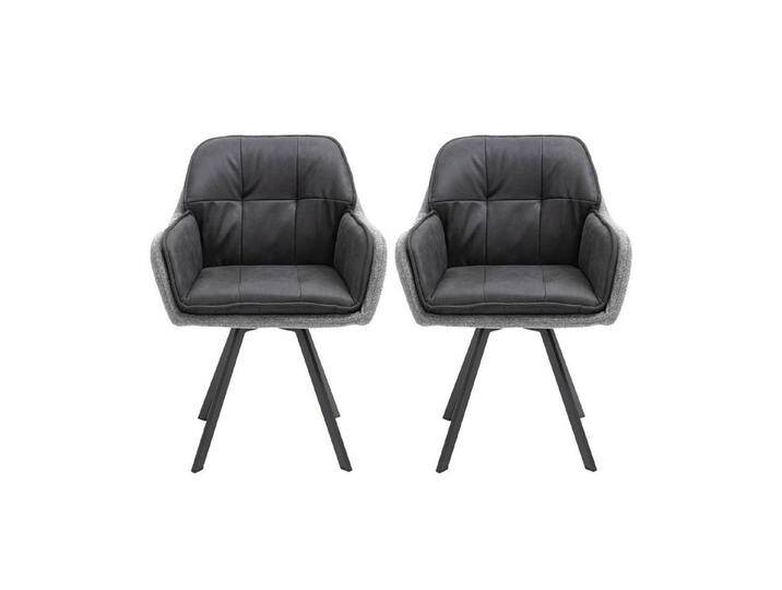 GMD Living Drehstuhl LUKAS (2er Set), 2er Set Drehstuhl mit Textilbezug, grau, grau von OTTO