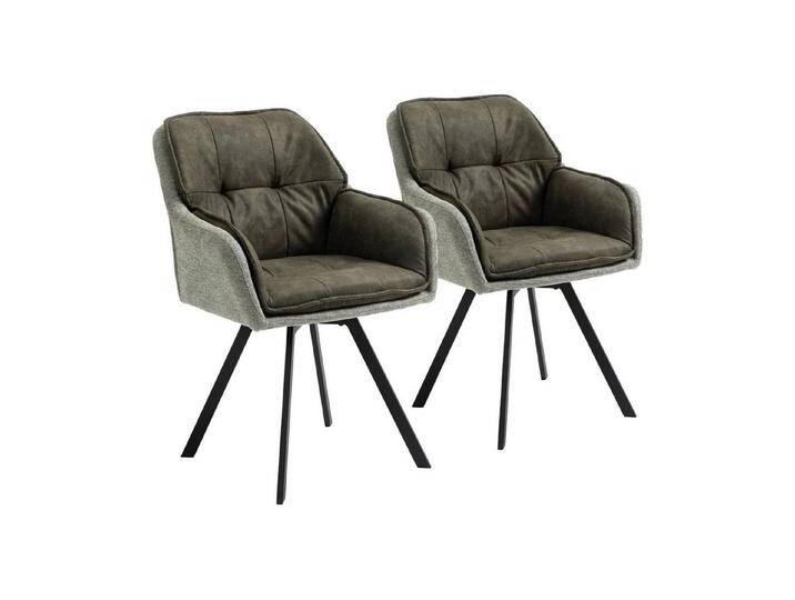 GMD Living Drehstuhl LUKAS (2er Set), 2er Set Drehstuhl mit Textilbezug, grün, grün von OTTO