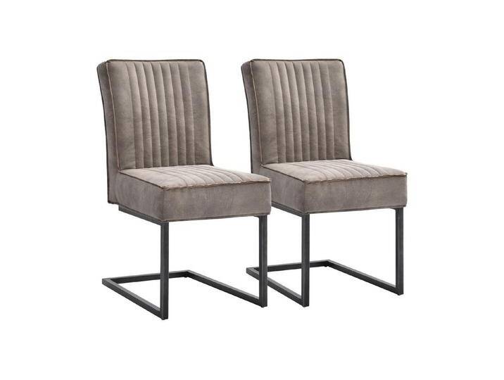 GMD Living Freischwinger DAVID (2er Set), 2er Set Schwingstuhl mit Textilbezug, braun von OTTO