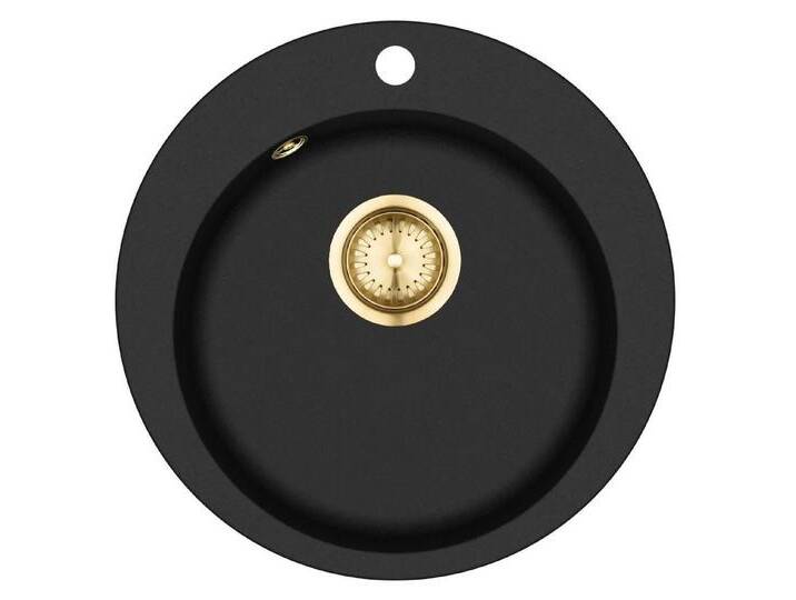 GURARI Küchenspüle SRR 100 - 601/1, (1 St), Einbau Granitspüle Retro Design Schwarz metallic Gold, schwarz von OTTO