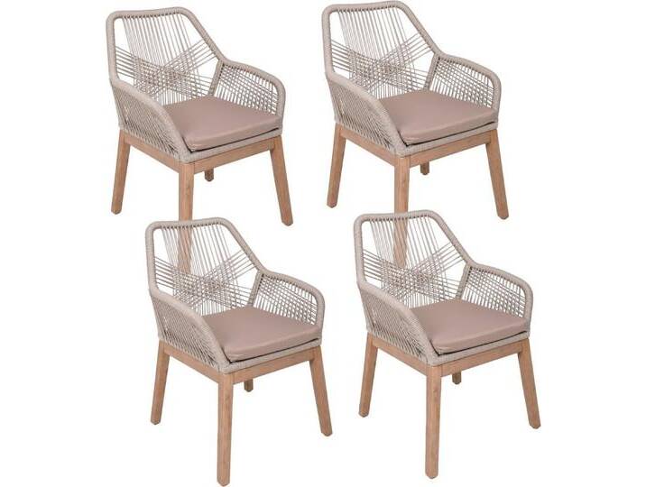 Garden Pleasure Armlehnstuhl POMONA, braun, 4er Set (Set, 4 St), braun, braun weiß von OTTO