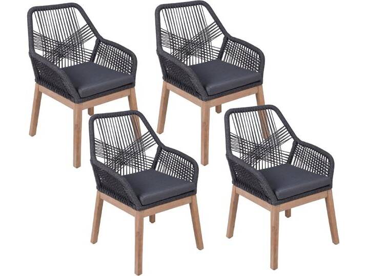 Garden Pleasure Armlehnstuhl POMONA, grau, 4er Set (Set, 4 St), grau, braun grau von OTTO