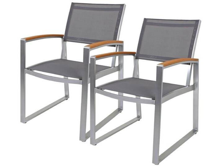 Garden Pleasure Gartenstuhl AVA (Set, 2 St), 2er Set, Kunststoff/Non-Wood, grau, grau von OTTO