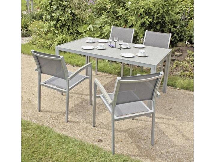 Garden Pleasure Sitzgruppe, (7-tlg), 7tlg Sitzgruppe Glas Tisch Esstisch Stuhl Stühle Sessel Terrasse, braun von OTTO