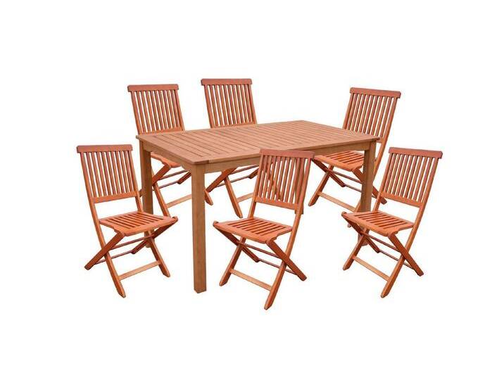 Garden Pleasure Sitzgruppe, (7-tlg), 7tlg. Holz Tischgruppemöbeltisch Stuhl Hochlehner Tisch, braun von OTTO