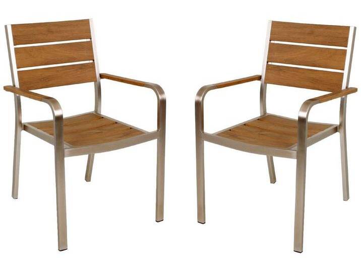 Garden Pleasure Stapelstuhl FLORENCE (Set, 2 St), 2er Set, braun von OTTO