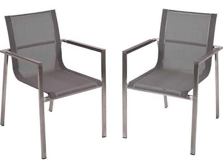 Garden Pleasure Stapelstuhl SIENNA, 2er Set (Set, 2 St), stapelbar, grau silberfarben von OTTO
