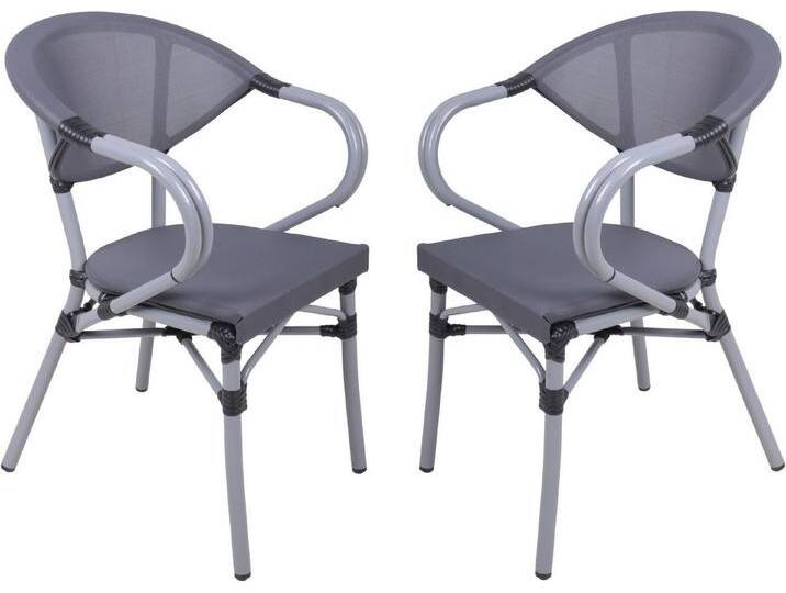 Garden Pleasure Stapelstuhl TOSKANA, 2er Set, grau schwarz von OTTO