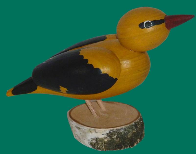 Gartenfigur Ganzjahresdekoration Holzvogel Pirol Höhe 11cm NEU von OTTO