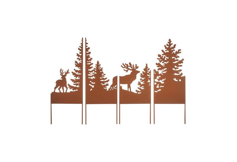 Kobolo Gartenstecker Dekostecker Set - FOREST – aus Metall in Rostoptik von Kobolo