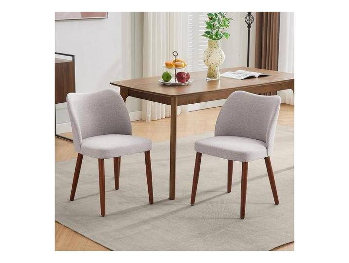 GarveeMore Esszimmerstuhl 2er-Set,Leinen gepolsterter Esszimmerstuhl mit Holzbeinen,Ohrensessel, Küchenstühle mit dicken Kissen für Esszimmer, Wohnzimmer, grau GarveeMore Esszimmerstuhl 2er-Set,Leinen gepolsterter Esszimmerstuhl mit Holzbeinen,Ohrensessel, Küchenstühle mit dicken Kissen für Esszimmer, Wohnzimmer, grau von OTTO